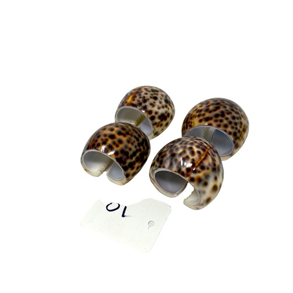Tiger Cowrie Shell | Brown, White | Napkin Rings | Set Of 4 | Size 2” - Picture 5 of 10
